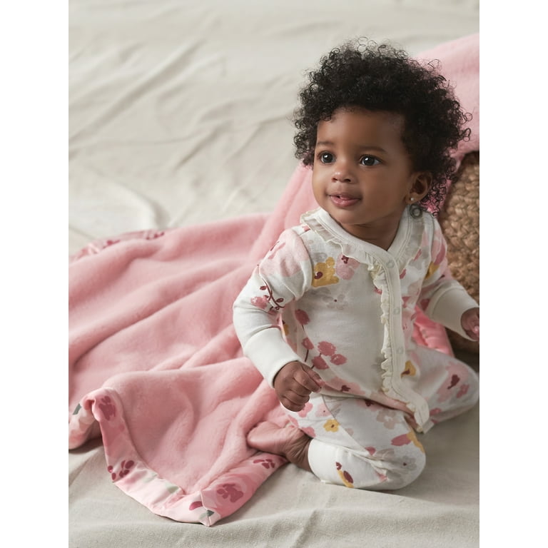 Infant Blanket Pink Baby Blanket With Satin Trim Solid Satin Edge