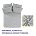 thumbnail image 2 of 6 Piece Printed Sheet Set, Deluxe Ultra Soft 1500 Series, Double Brushed Microfiber -Paisley Gray, California King, 2 of 5