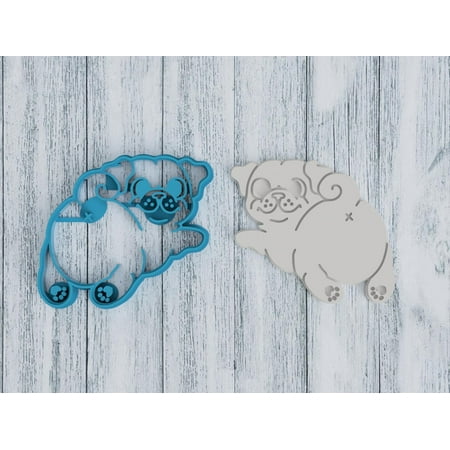 

Laying Down Pug Cookie Cutter / Sugar Cookie / Fondant / Clay (1293)