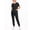 Black, variant on Scrubs For Women Set Crewneck 2 Pockets Short Sleeve Scrub Top & Elastic Waist Jogger Pants Wrinkle Resistant Soft Simplicity Nurse Uniform