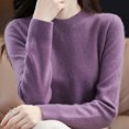 thumbnail image 4 of Suéteres de otoño e invierno para mujer, jerseys de punto ajustados con cuello redondo, ropa interior de color liso, suéter femenino, camisetas casuales, 4 of 5