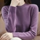 thumbnail image 4 of Suéteres de otoño e invierno para mujer, jerseys de punto ajustados con cuello redondo, ropa interior de color liso, suéter femenino, camisetas casuales, 4 of 5