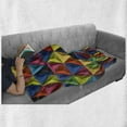 thumbnail image 6 of Geometric Soft Flannel Fleece Blanket, Colorful Triangle Geometric Pyramid Forms Modern Patterns New Age Art Urban Home, Cozy Plush for Indoor and Outdoor Use, 70" x 90", Multicolor, by Ambesonne, 6 of 6