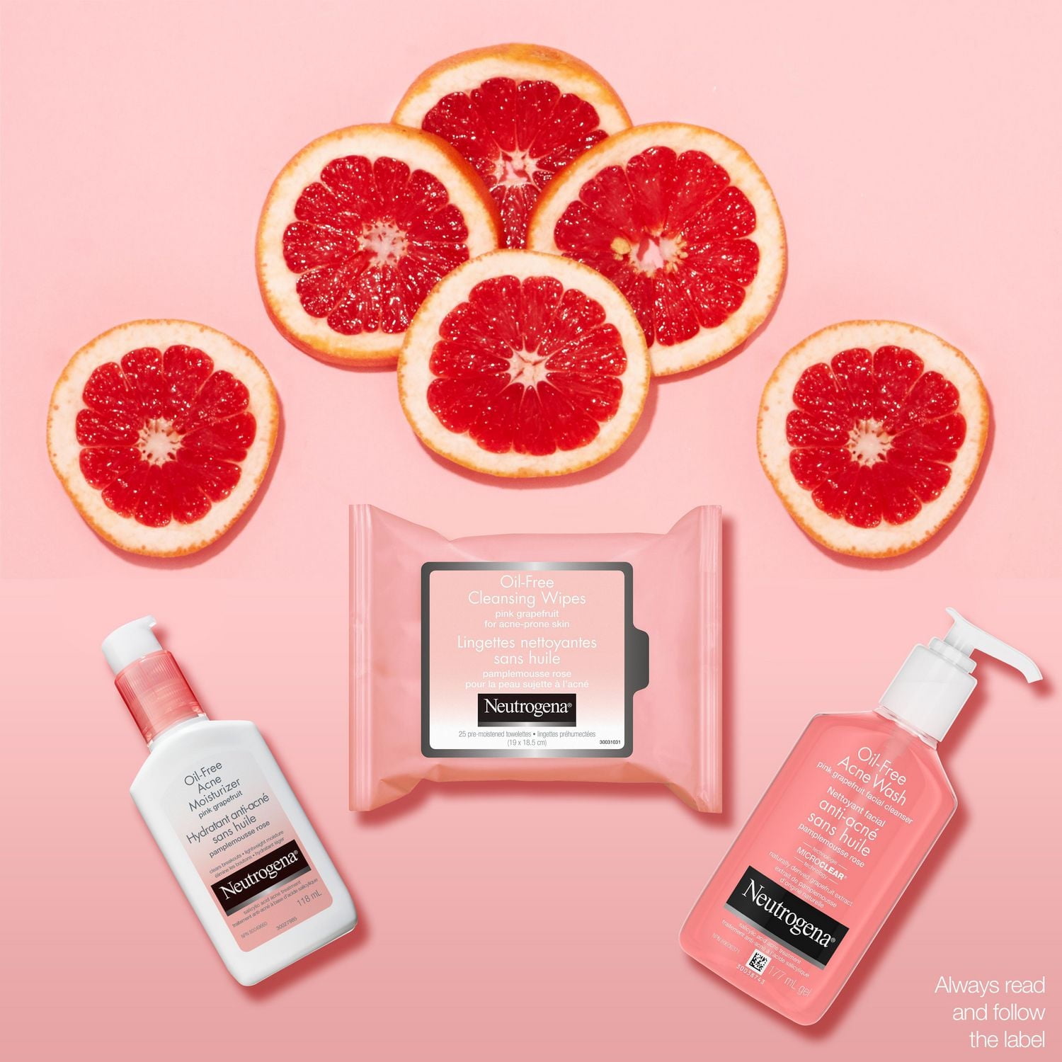 Neutrogena Oil Free Acne Moisturizer, Pink Grapefruit Face Moisturizer, 118 mL