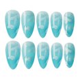 thumbnail image 4 of 24 piezas/caja de uñas postizas de punta larga, cubierta completa, prensa yeacher  Puntas de uñas falsas, 4 of 6