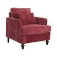 thumbnail image 5 of Accent Chair Armchair, Modern Chenille Upholstered Lounge Chair with Rubber Wood Legs and High Back Comfy Single Sofa Chair for Living Room Bedroom Office, Wine Red, 5 of 7