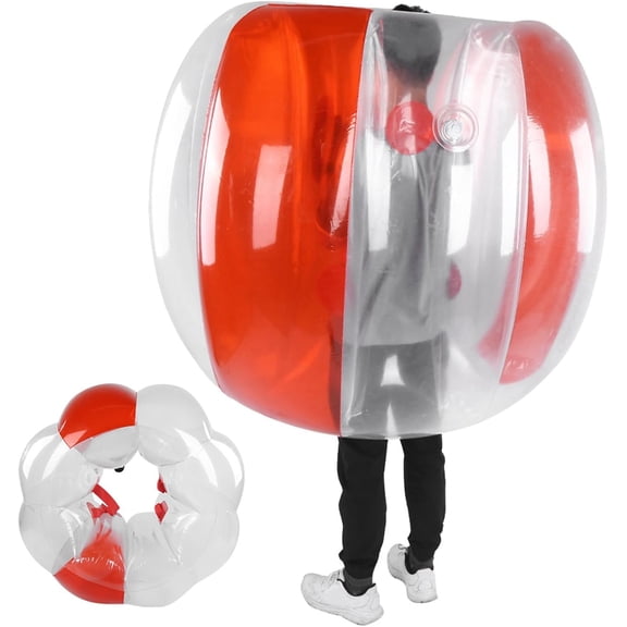 1PCS 47inch Outdoor Bubble Balls Giant Human Ball Active Play for Adults Teen, Inflatable Bumper Balls for Outside Party, Red