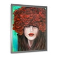 thumbnail image 2 of Designart 'Portrait Of A Young Lady With Red Flowers' Modern Framed Art Print, 2 of 4