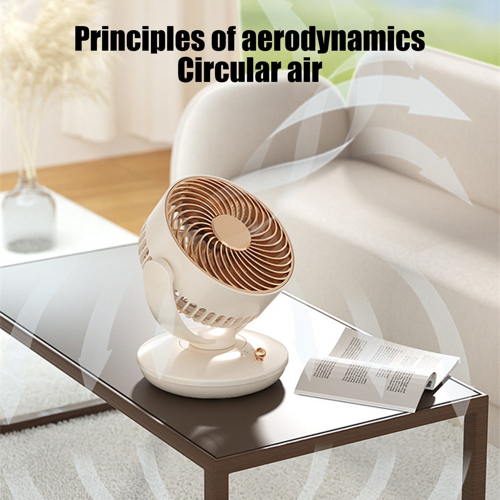 Fan for Bedroom, 7 Inches, Powerful Airflow, Quiet Table Air Circulator Fans for Whole Room, 120° Adjustable Tilt, 3 Speeds, Desktop Fan for Home, Office, Kitchen