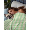 thumbnail image 3 of Sage Green Twim Size Flat Sheet, Wrinkleproof & Fadeproof Cooling Flat Bed Sheet Only, Grid Checkered Plaid Gingham Lattice Trellis Breathable Soft Bedding Top Sheets 66 x 96 Inches, 3 of 8