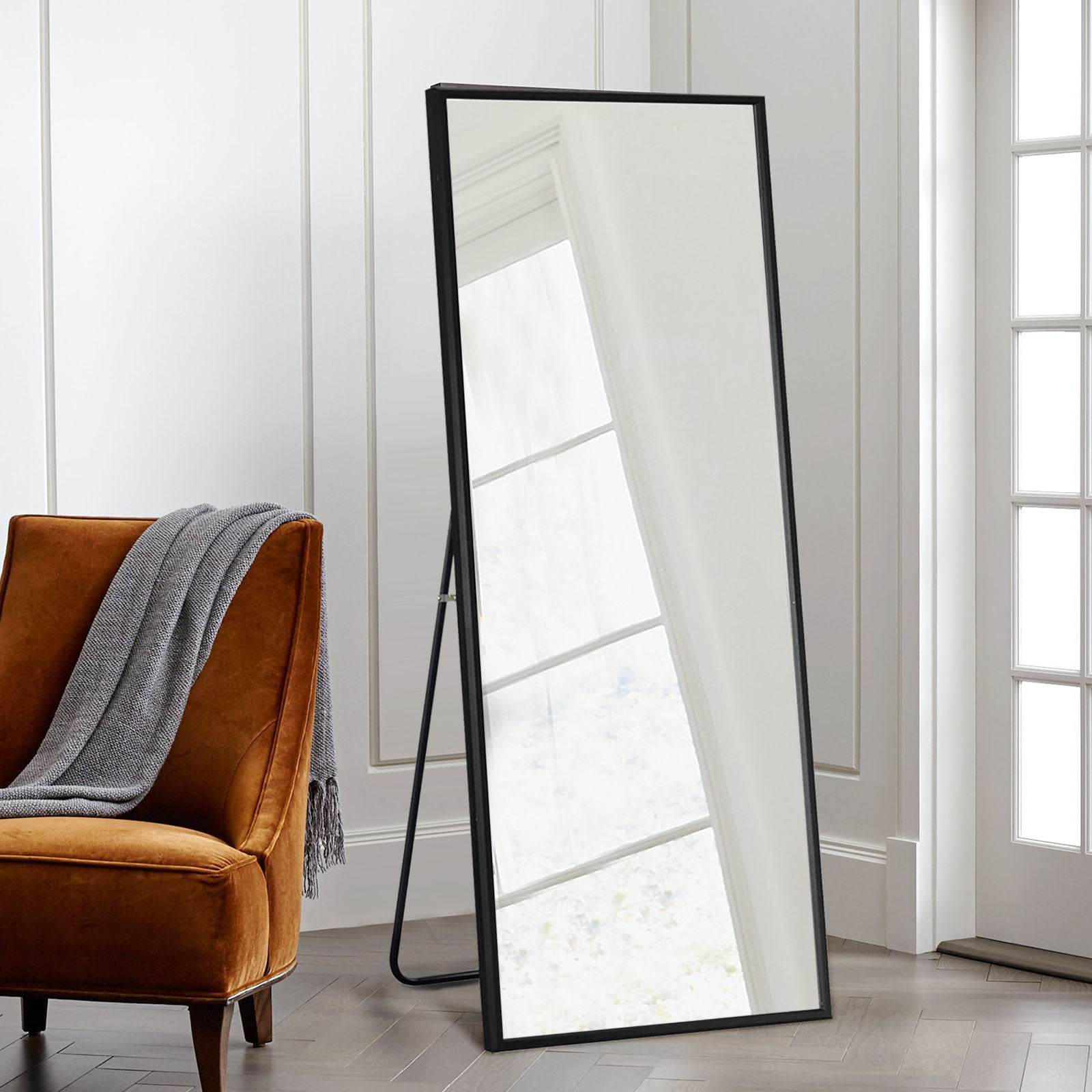 NeuType Full Length Mirror Floor Mirror with Stand Large Wall Mounted