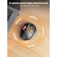 thumbnail image 3 of Ergonomic Wireless Trackball Mouse, Adjustable Angle, Thumb Control, Quiet Click, Rechargeable, Multi-Device Bluetooth & USB, for Windows Mac-Red Ball, 3 of 8