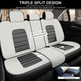 thumbnail image 3 of Full Set Leather Seat Covers for Nissan 99% Models Waterproof Comfortable Car Seat Cushions Universal Car Seat Covers（With Two Pillows,White&Gray）, 3 of 6