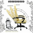 thumbnail image 5 of JKOOK Gaming Chair with Footrest, Multifunctional Desk Chair with Linkage Armrest, PU Leather, Video Game Computer Chairs with Lumbar Support, Study,Game,Office,JK08 (Yellow), 5 of 16