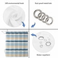 thumbnail image 4 of Khaki Blue Striped Shower Curtain, Waterproof Shower Curtains for Bathroom, Farmhouse Stripes Modern Abstract Art Washable Fabric Bathtub Curtain Set Bath Decor with 12 Hooks Standard 72"x72", 4 of 8