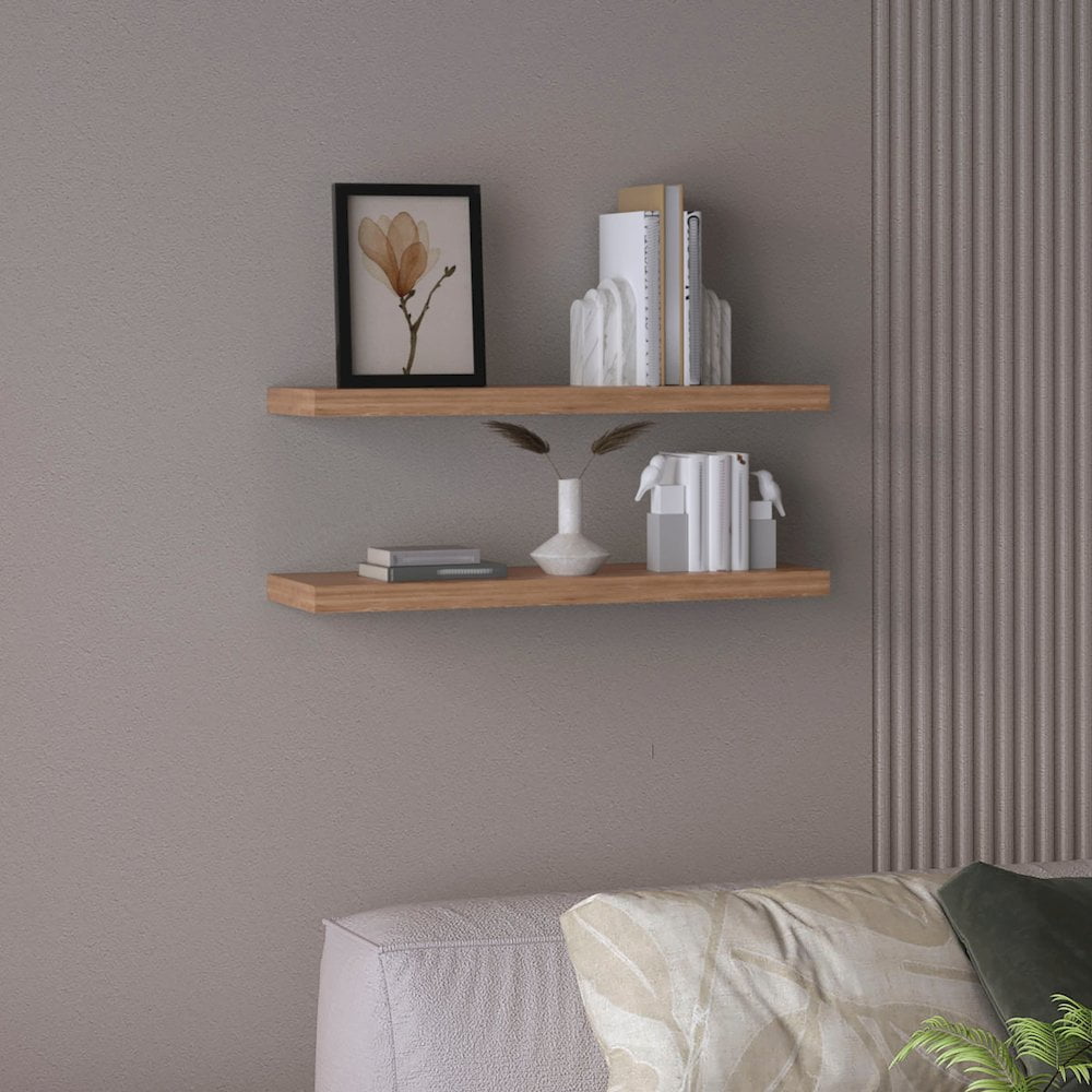 Ecco 31.5" Wide Floating Shelves  Set of 2 Engineered Wood Pine