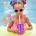 thumbnail image 2 of Playbees Neon Sipper Cups - 6 Oz. - Colorful, Spill-Proof Cups with Lids and Straws - Ideal for School Events, Themed Parties, and Birthday Celebrations - Party Supplies | 12 Pack, 2 of 6