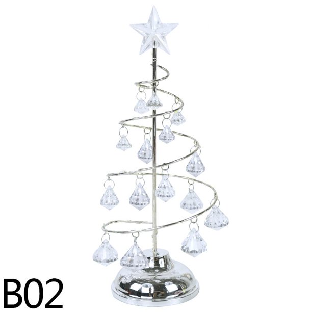 Luz LED de hierro para árbol de Navidad, lámpara de mesa de cristal para decoración del hogar, regalo de Navidad, Año Nuevo, 2023