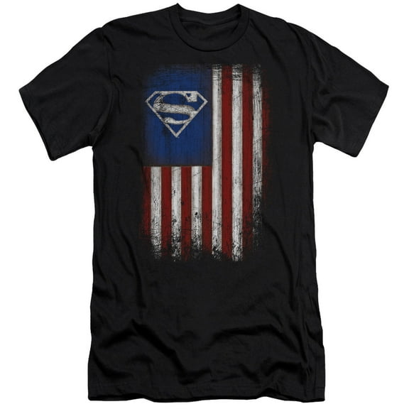 Superman - Old Glory Shield - Premium Slim Fit Short Sleeve Shirt - X-Large