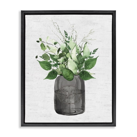 Vintage Soap Jar Herbs Black Framed Floater Canvas Wall Art, design by Lettered and Lined