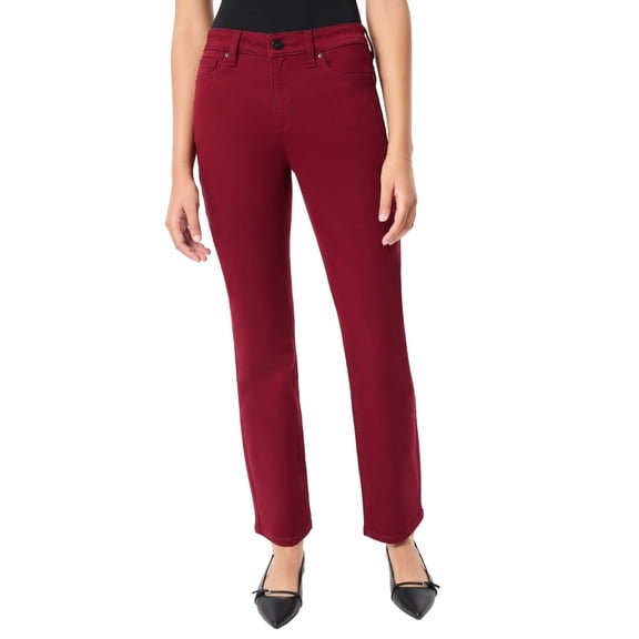 Jones New York womens  Lexington High-Rise Straight Leg Pant, 6, Red
