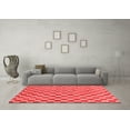 thumbnail image 3 of Ahgly Company Machine Washable Indoor Square Checkered Red Modern Area Rugs, 5' Square, 3 of 4