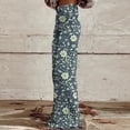 thumbnail image 4 of Abomasnow Jeans for Women Vintage Boho Floral Print Wesh Jeans Casual High Waist Wide Leg Baggy Denim Pants S-5XL, 4 of 6