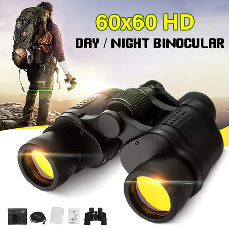 Lightweight Quick Focus Binoculars, 60x60 Zoom Hunting Camping Outdoor Hiking Travel Waterproof Wide Angle Telescope with