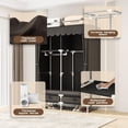 thumbnail image 5 of Large Portable Armoire Wardrobe Closet with 4 Hanging Rods and Lockers, Metal Storage Rack with Dust Cover for Clothes, Bedroom Organizer, Gray/Brown, 5 of 7