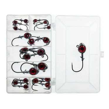 Charlie's Worms 0.5 in Lead Fishing Jigs for Bass, Seatrout, Flounder, Small Tarpon with 21 Pieces