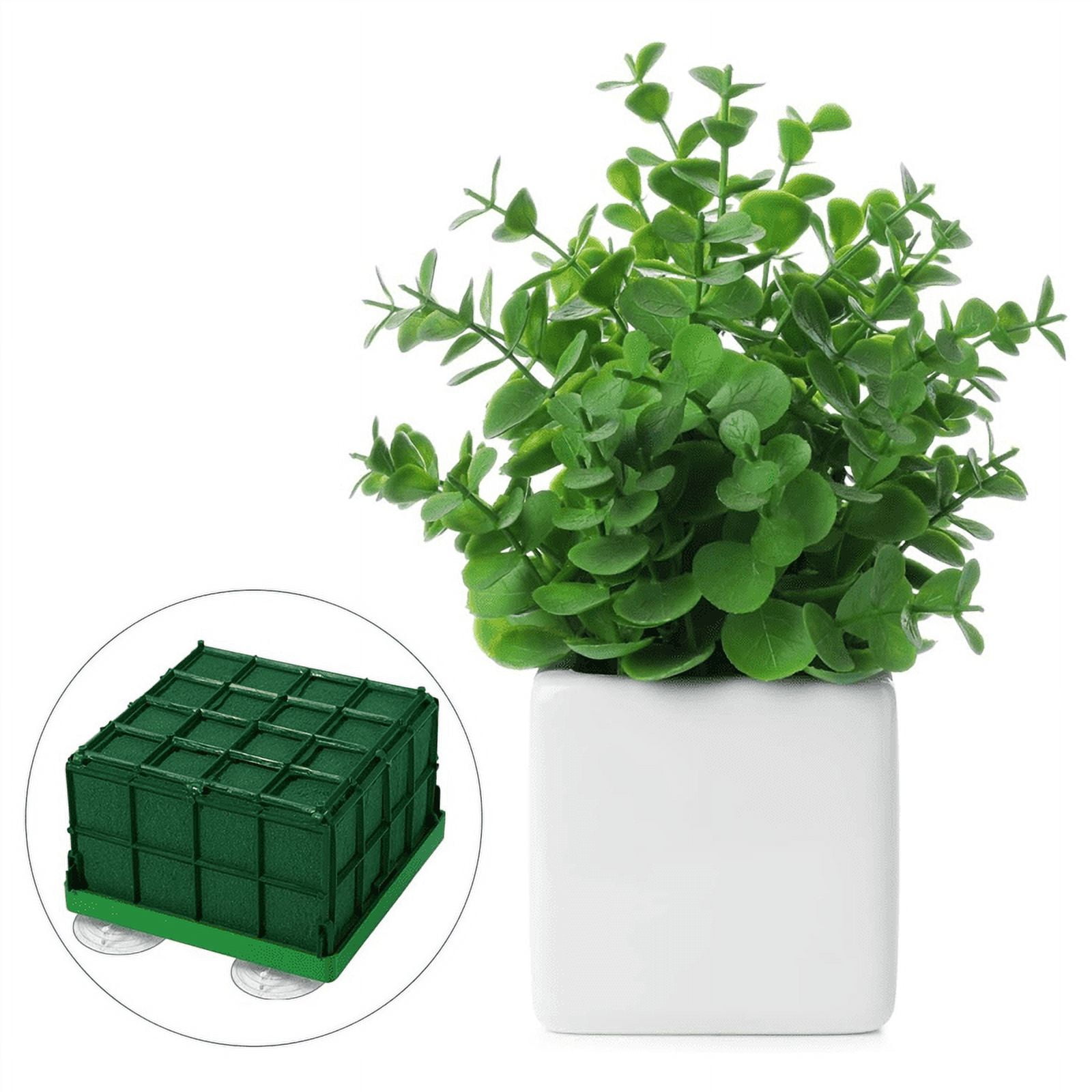 8 Pieces Cage Floral Foam for Flowers Square Floral Foam Cage Flower Holder with Floral Foam for Green foam + plastic
