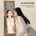 thumbnail image 4 of Freestanding Armoire Jewelry Cabinet Lighted Mirror Angle Adjustable 16 LED Lights Rustic Brown, 4 of 6