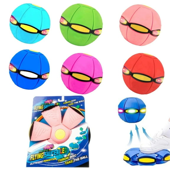 Magic Metaball Bouncing Ball, Children's Bouncing Ball Magic Meta Balls, Automatic Rebound Double The Fun, Magics Metaball Flying Saucer (Pink, With Light)