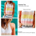 thumbnail image 4 of Camisetas sin mangas con cuello halter, chaleco de verano, camiseta elegante con bloques de color para mujer, 4 of 5