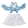 thumbnail image 1 of MesaSe Toddler Kids Baby Girls Floral Print Flare Sleeve Halter Crop Tops+Ruffle Bloomer Shorts 2Pcs Outfits Summer, 1 of 6