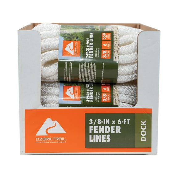 Ozark Trail Fender Line White3/8 Inch by 6 Feet Nylonb