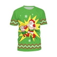 thumbnail image 1 of AURIGATE Men's Fashion Christmas Funny Print Slim Youth Short Sleeve T-shirt Tops, 1 of 3