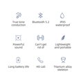 thumbnail image 3 of Auricular de conducción ósea, recargable, compatible con Bluetooth, V5.0, auricular abierto, auricular para entrenamiento, manos libres, rojo Inevent EL004997-02B, 3 of 7