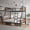 Twin over Full Brown Bunk Bed, variant on Hijob Twin over Full Bunk Bed, Antique Heavy Duty Metal Bed Frame with Storage Bag&Hooks for Adults Teens, Convertible into 2 Seperate Beds, Black&Brown