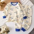 thumbnail image 2 of masbird Little Girls Boys Pajamas Cotton Long Sleeve Pjs Set Kids Graphic Pajama Baby 2 Pieces Sleepwear Toddler Heart Clothes 6-24 Months 2t 3t 4t 5t 6t 7t 8t 9t(Dark Blue,18-24 M), 2 of 5
