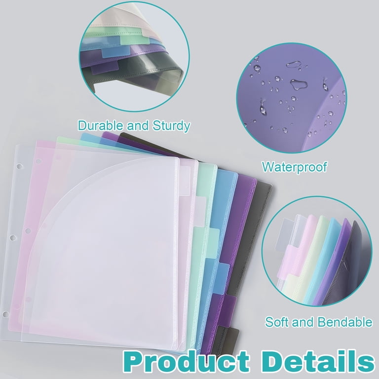 AGCAN 12-Pack Binder Dividers with Pockets, 6-Tab Assorted photo 6