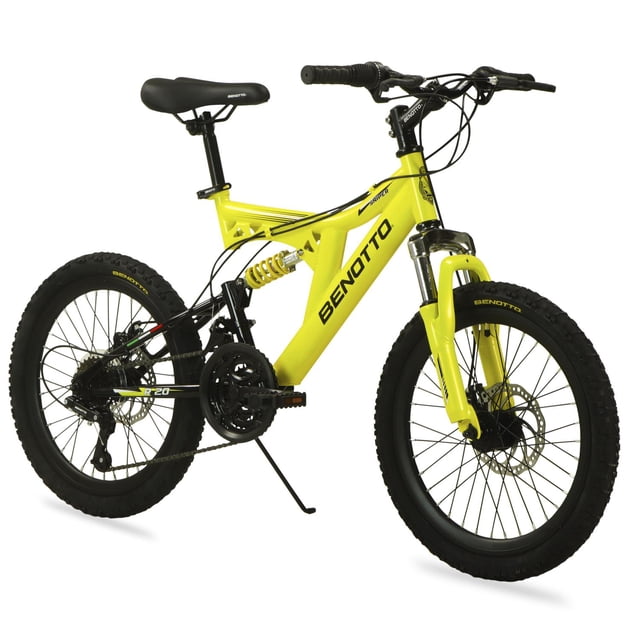 Bicicleta BENOTTO SNIPER R20 21V Acero Doble Suspension Amarillo