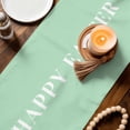 thumbnail image 3 of Green Gnomes Easter Table Runner - 90 Inch Long Eggs Botanical Carrot Pastoral Cotton and Linen Blended Dress Scarves Farmhouse Table Runner for Kitchen Dining, Coffee Table, 13" x 90", 3 of 8