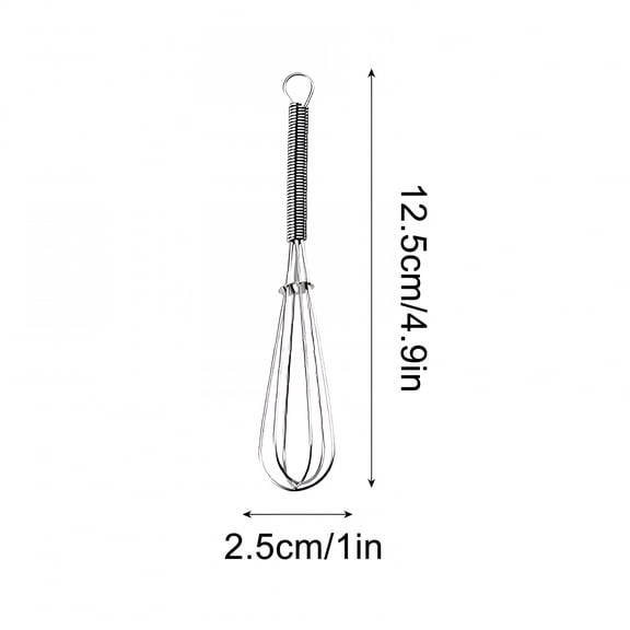 ACDANC Mini Wire Kitchen Whisks Small Egg Whisk Gravy Sauce Mini Whisk Small Whisks for Cooking Silver