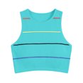 thumbnail image 6 of vdgthytj Sports Bra for Women Wireless Crewneck Striped Ribbed Underwear Support Push-Up Gym Workout Racerback Bras(Medium,Green), 6 of 6