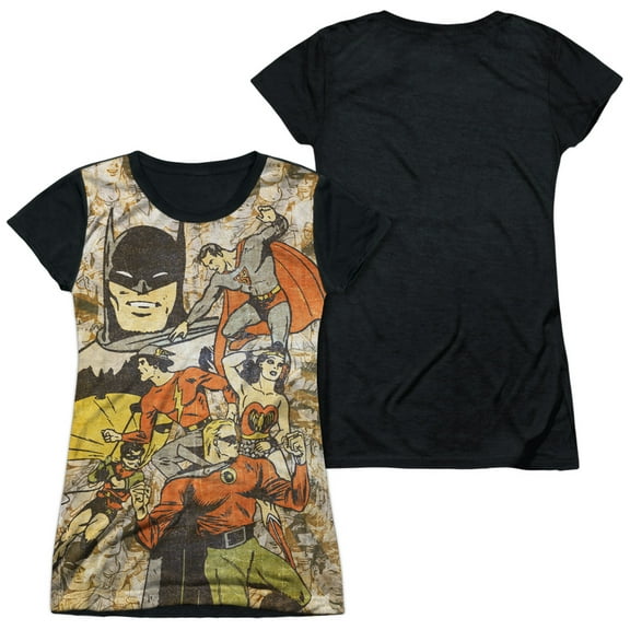 Dc - All Stars - Juniors Teen Girls Black Back Sleeve Shirt - XX-Large