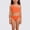Orange, variant on Girls Two Piece Swimsuit Solid Color Cut Out Tankini Set for Summer Beach and Pool Play