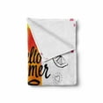 thumbnail image 2 of Ice Cream Soft Flannel Fleece Throw Blanket, Hello Summer Words with Lime Heart Sun Cake Color Splashes Image, Cozy Plush for Indoor and Outdoor Use, 50" x 60", Multicolor, by Ambesonne, 2 of 6