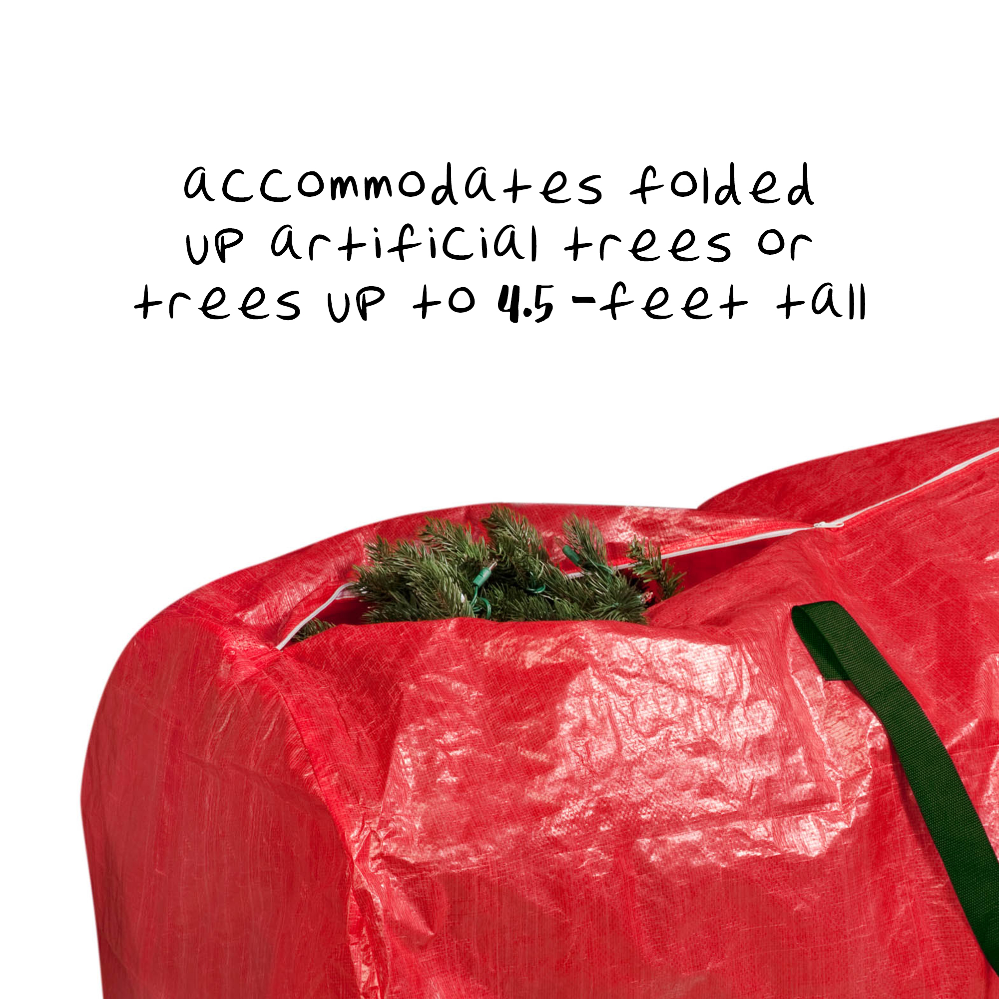 Honey-Can-Do Polyethylene 7' Christmas Tree Storage Bag with Handles, Red - image 5 of 6