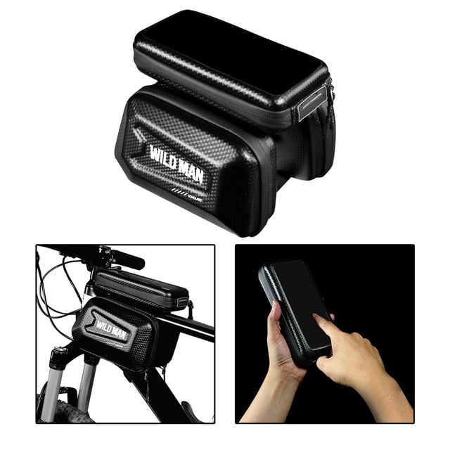 Bolsa de de Soporte de teléfono Almacenamiento Sensible Bolsa de pantalla Organzier con orificio para shamjiam Soporte de teléfono para bicicleta